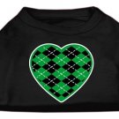 Argyle Heart Green Screen Print Shirt Black XXL (18)