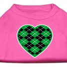 Argyle Heart Green Screen Print Shirt Bright Pink Med (12)
