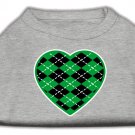 Argyle Heart Green Screen Print Shirt Grey Sm (10)