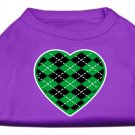 Argyle Heart Green Screen Print Shirt Purple XXL (18)
