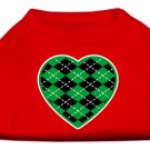 Argyle Heart Green Screen Print Shirt Red Lg (14)