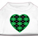Argyle Heart Green Screen Print Shirt White M (12)