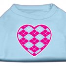 Argyle Heart Pink Screen Print Shirt Baby Blue XS (8)