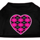 Argyle Heart Pink Screen Print Shirt Black XXXL (20)