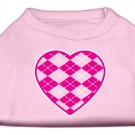 Argyle Heart Pink Screen Print Shirt Light Pink XXL (18)