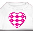 Argyle Heart Pink Screen Print Shirt White L (14)