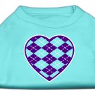 Argyle Heart Purple Screen Print Shirt Aqua XL (16)