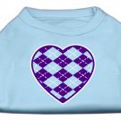Argyle Heart Purple Screen Print Shirt Baby Blue Sm (10)