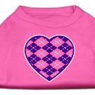 Argyle Heart Purple Screen Print Shirt Bright Pink Med (12)