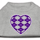 Argyle Heart Purple Screen Print Shirt Grey Med (12)