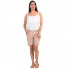 Block Shop Floral Print Cotton Fabric Half Back Elastic Waist Shorts Women