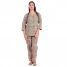 Block Shop Floral Print Cotton Fabric Night Wear For Women For Sale
