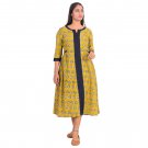 Block Shop Cotton Floral Print Fabric Flared Dress- Kurti Kurta