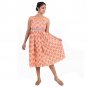 Block Shop Cotton Hand Block Print Fabric Neck Rope Bobbin Elastic Dress For Ladies