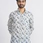 Block Shop Blue Horse Hand Block Printed Cotton Fabric Casual Button-Down Shirts