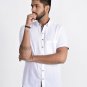 Block Shop Beige Button Down Collar Printed Long Sleeve White Shirts For Sale