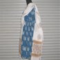 White Dupatta Scarf Wrap Brown Green Floral Border Kota Doria Material
