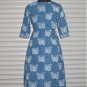 Block Shop Blue Butterfly Print Dress Hand Block A Line Midi Dress Pure Cotton