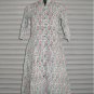 Block Shop Pink Floral Print Hand Block Green A Line Midi Dress Pure Cotton