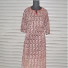 Block Shop Red Black Floral Geometric Appearance Cotton Hand Block Print Kurta