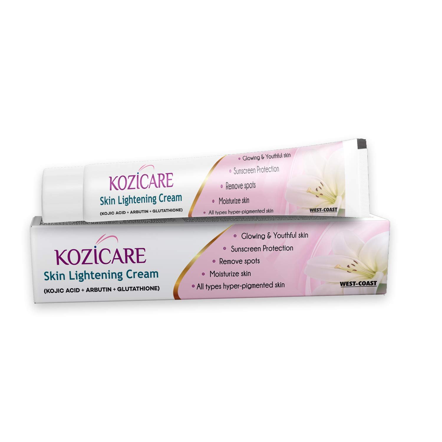 Kozicare Skin Lightening Cream with Kojic Acid, Arbutin, Glutathione 15 gm