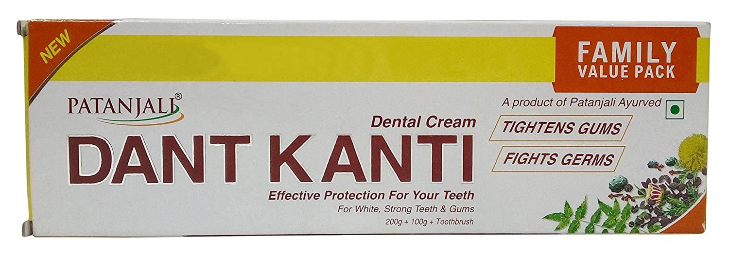 Patanjali Tooth Paste - Dant Kanti, 300g Carton pack