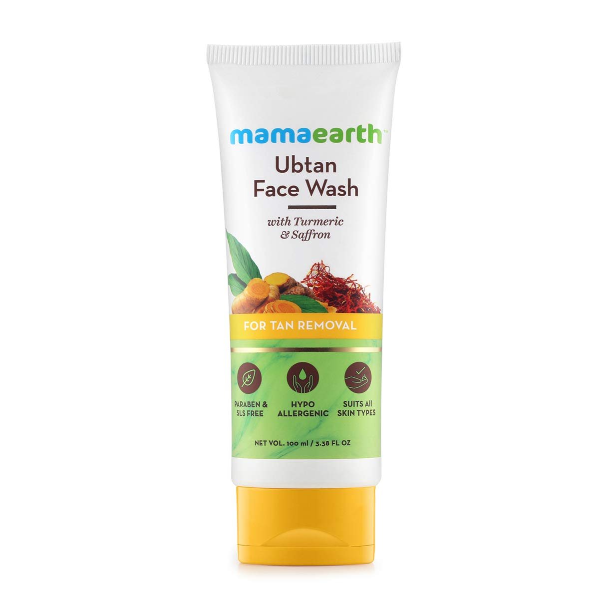 Mamaearth Ubtan Face Wash for All Skin Type with Turmeric & Saffron for Tan removal 100 ml