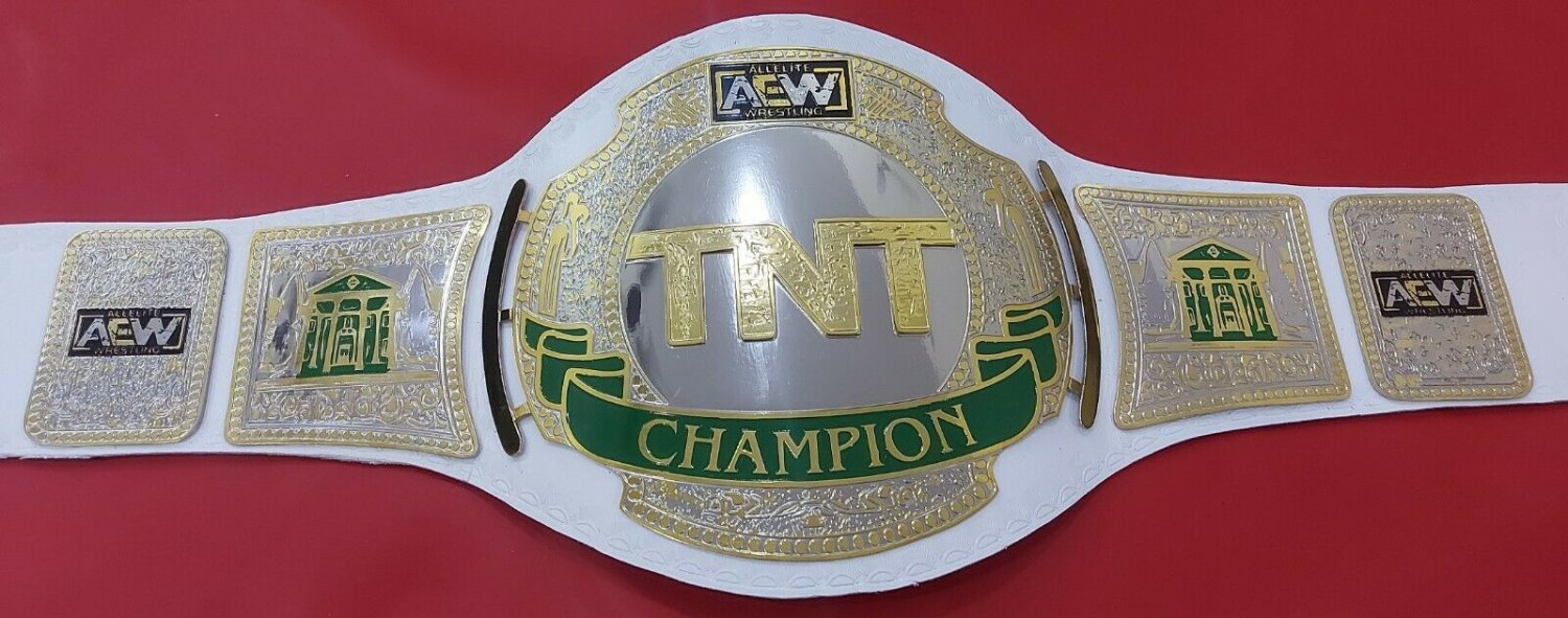 New AEW TNT Championship Belt White Leather Strap Gift For Fans