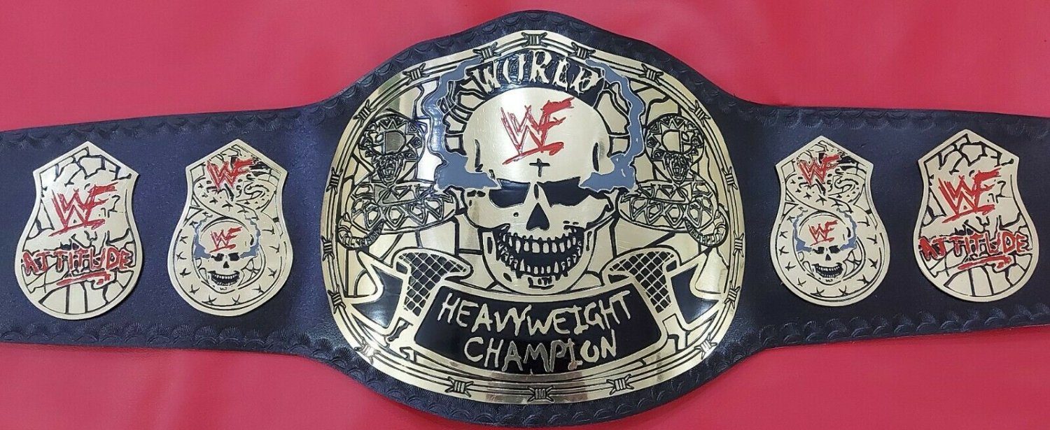 WWF Smoking Skull World Heavyweight Wrestling Championship Belt.SNAKE SKIN BACK