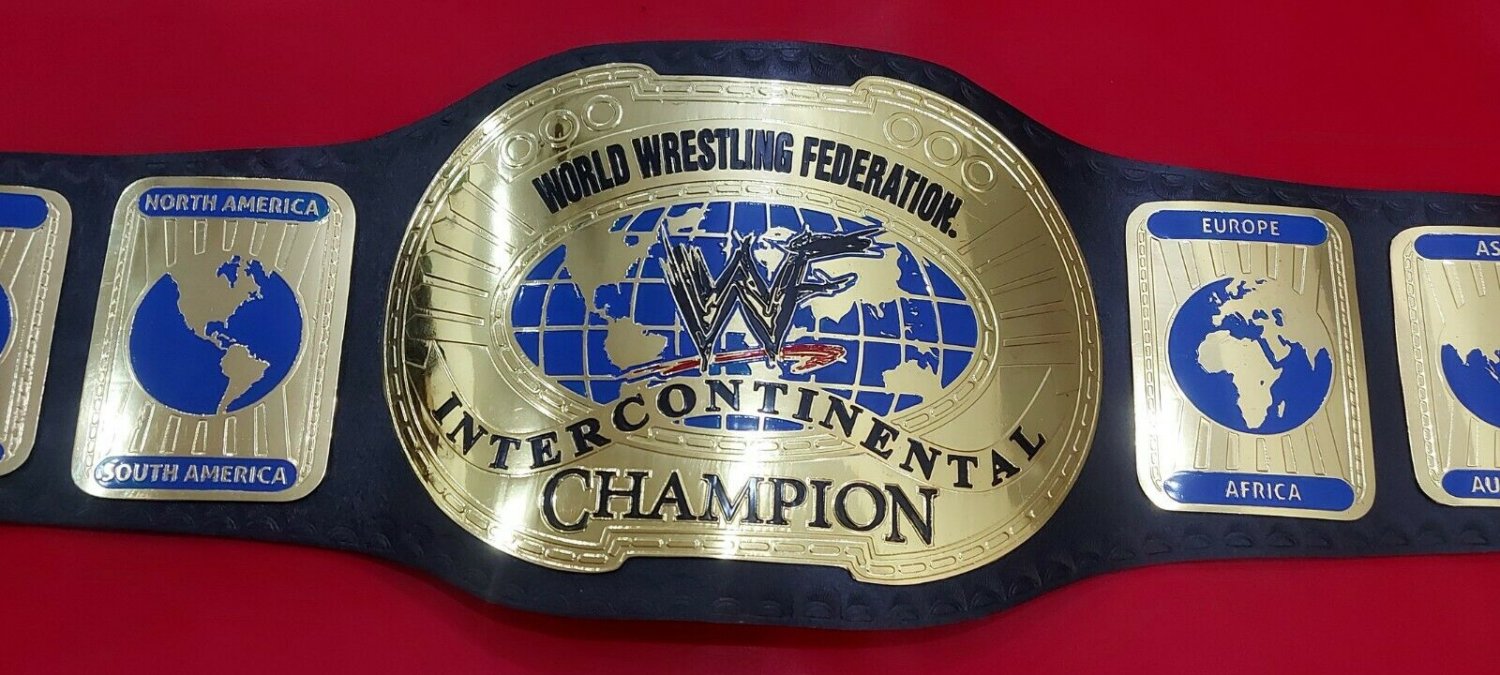WWF OVAL INTERCONTINENTAL WORLD WRESTLING CHAMPION BELT 2MM BRASS