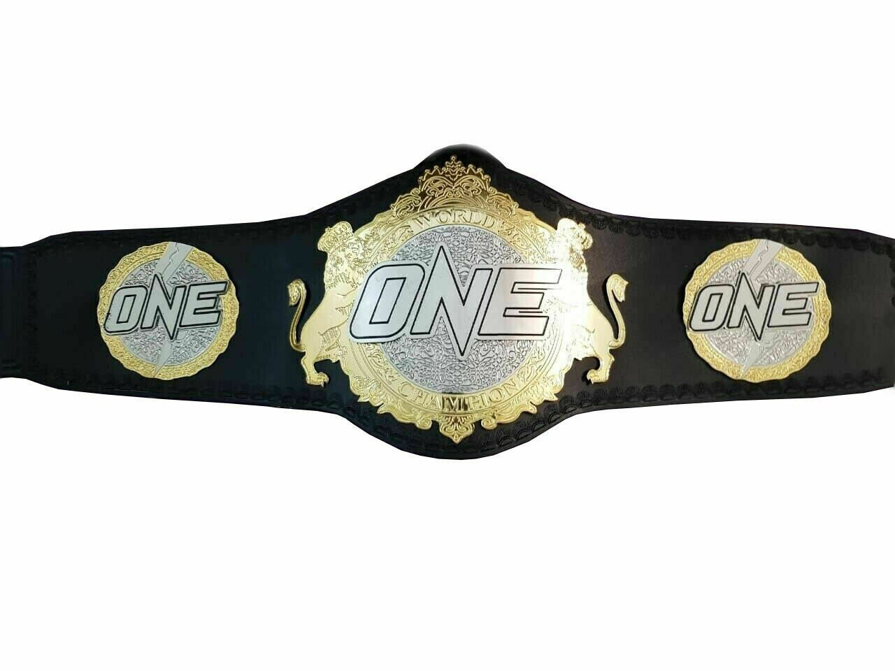 ONE WORLD CHAMPIONSHIP FC MMA UFC 2MM BRASS LEATHER BELT ADULT SIZE