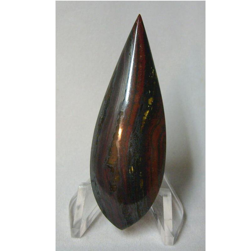 tiger iron cabochon, 51 X 19mm freeform drop