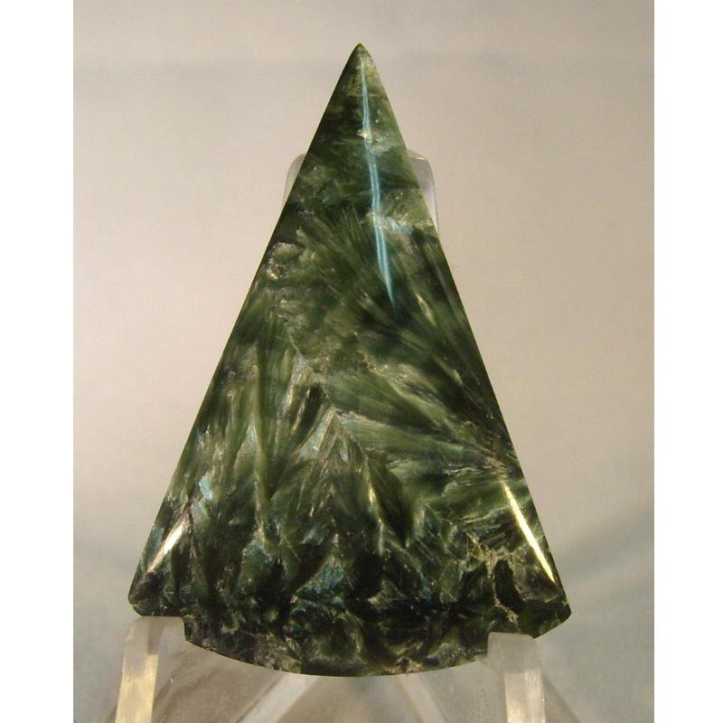 Seraphinite cabochon, 37 X 25.5mm fan