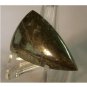 Pyrite in white quartz cabochon, 38X24mm freeform