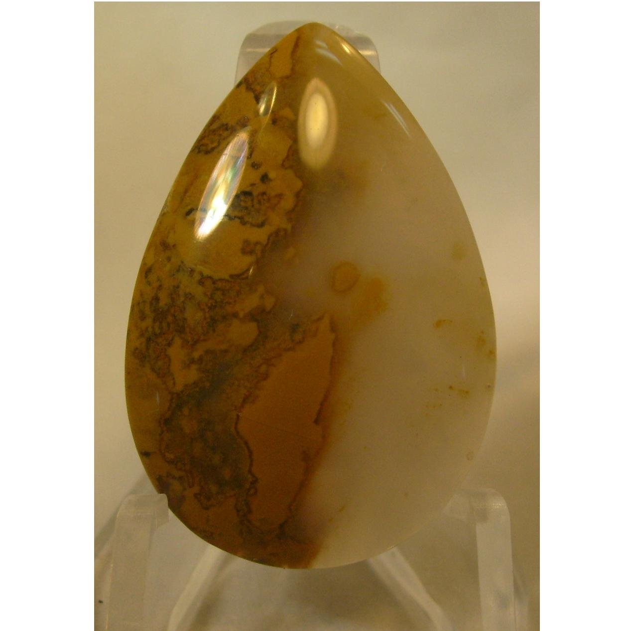 Agate cabochon, 34X23mm drop