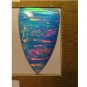 Blue lab created opal cabochon, 25X16mm shield