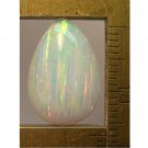 White lab created opal cabochon, 17X11mm drop