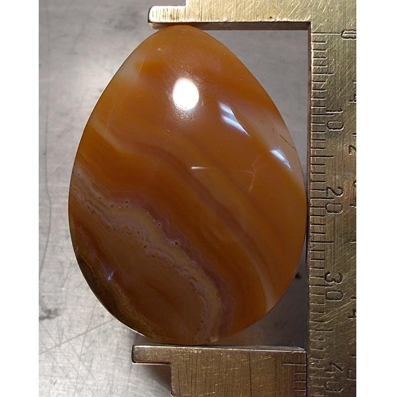 banded agate cabochon, 39X29mm drop