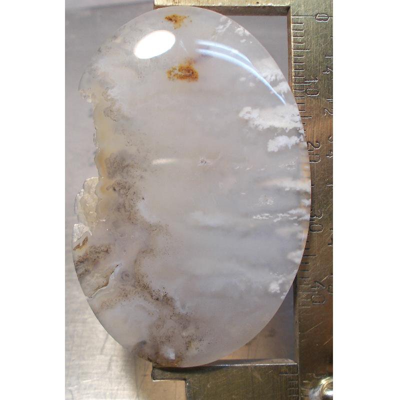 Plume agate cabochon, 51X33.5mm oval