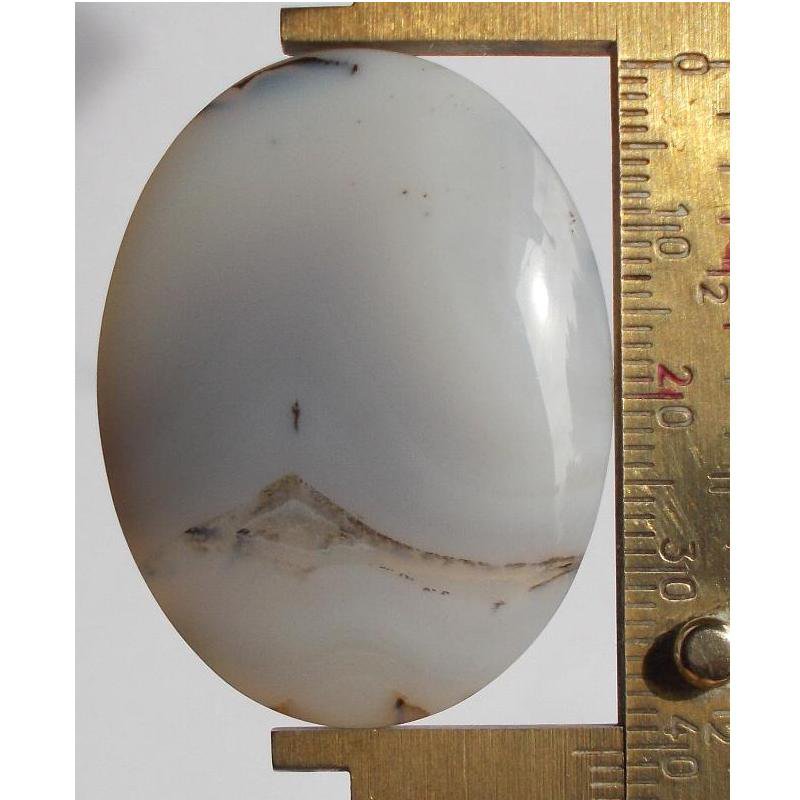 Gray agate cabochon, 40X30mm oval