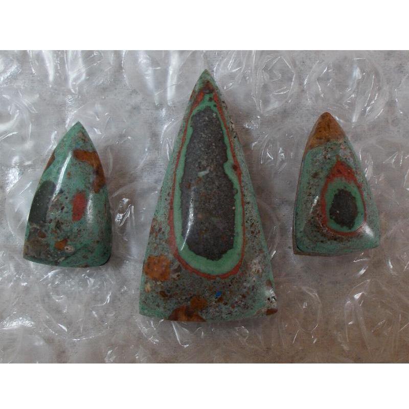 Rainbow Calsilica cabochon 3 piece set