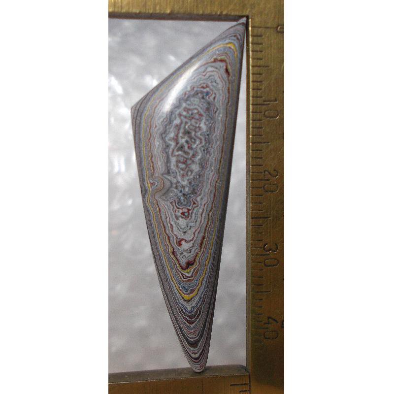 Fordite cabochon, 46X14mm freeform drop
