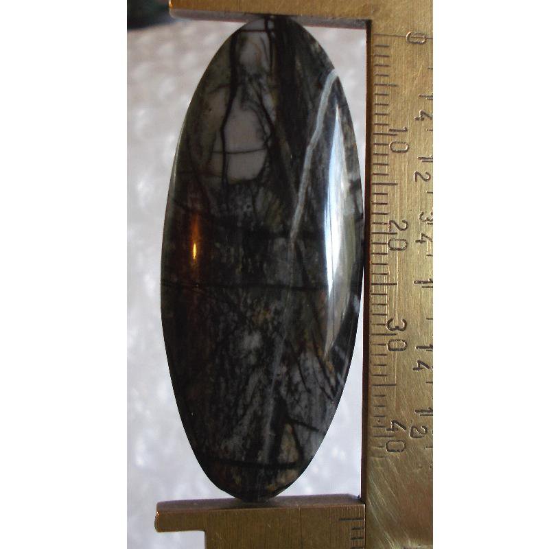 Picasso marble cabochon, 47X20mm oval