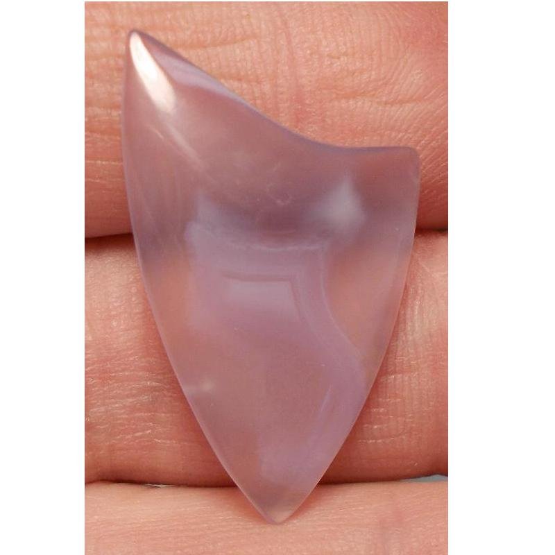 Blue agate cabochon, 30X18mm freeform