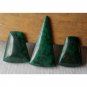 Malachite cabochon, keystone set