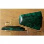 Malachite cabochon, keystone set