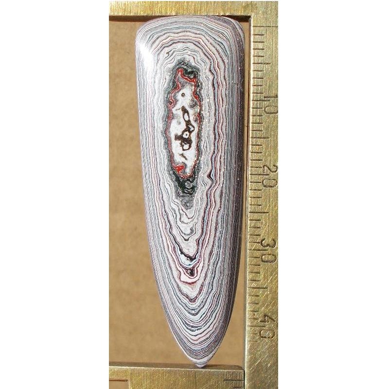 Fordite cabochon, 47X14.5mm freeform