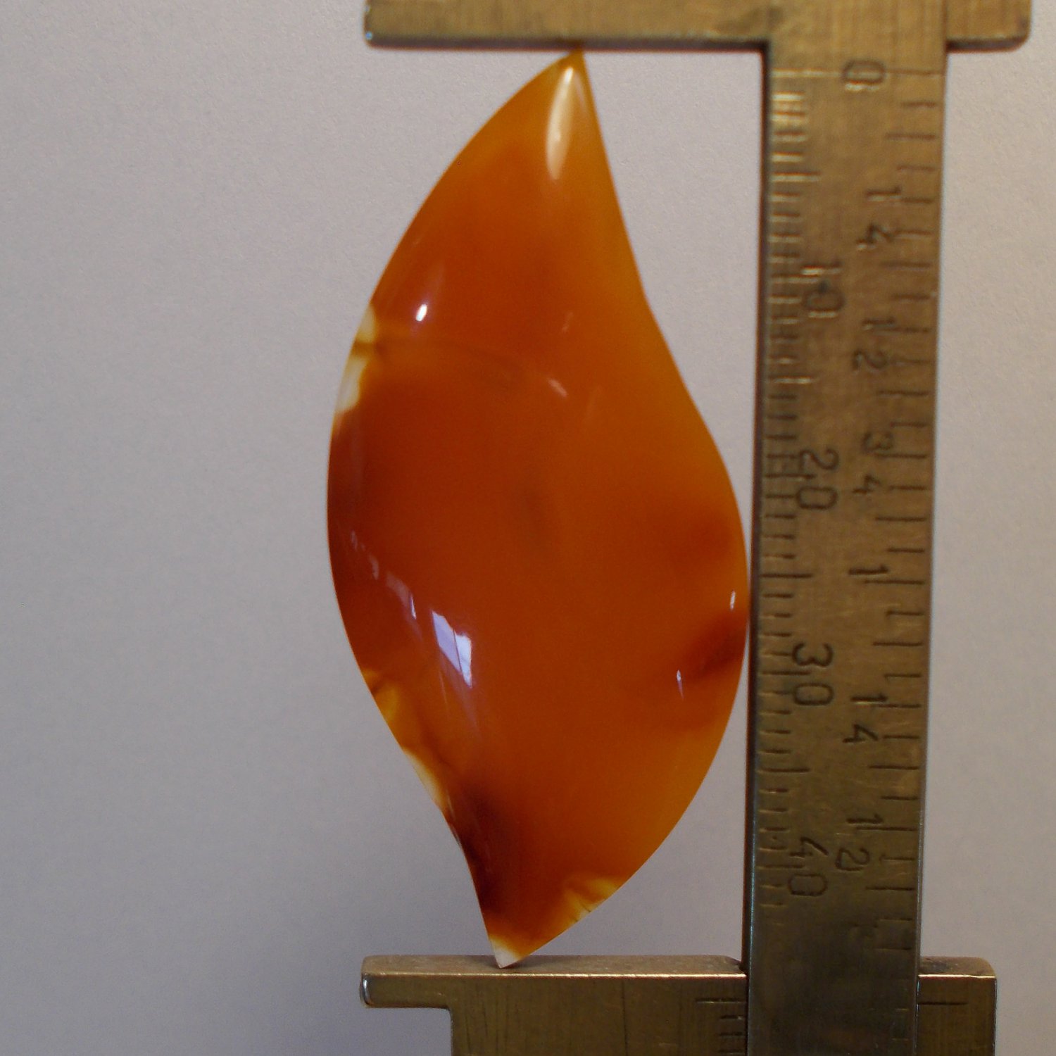 Carnelian agate cabochon, 47X21mm freeform