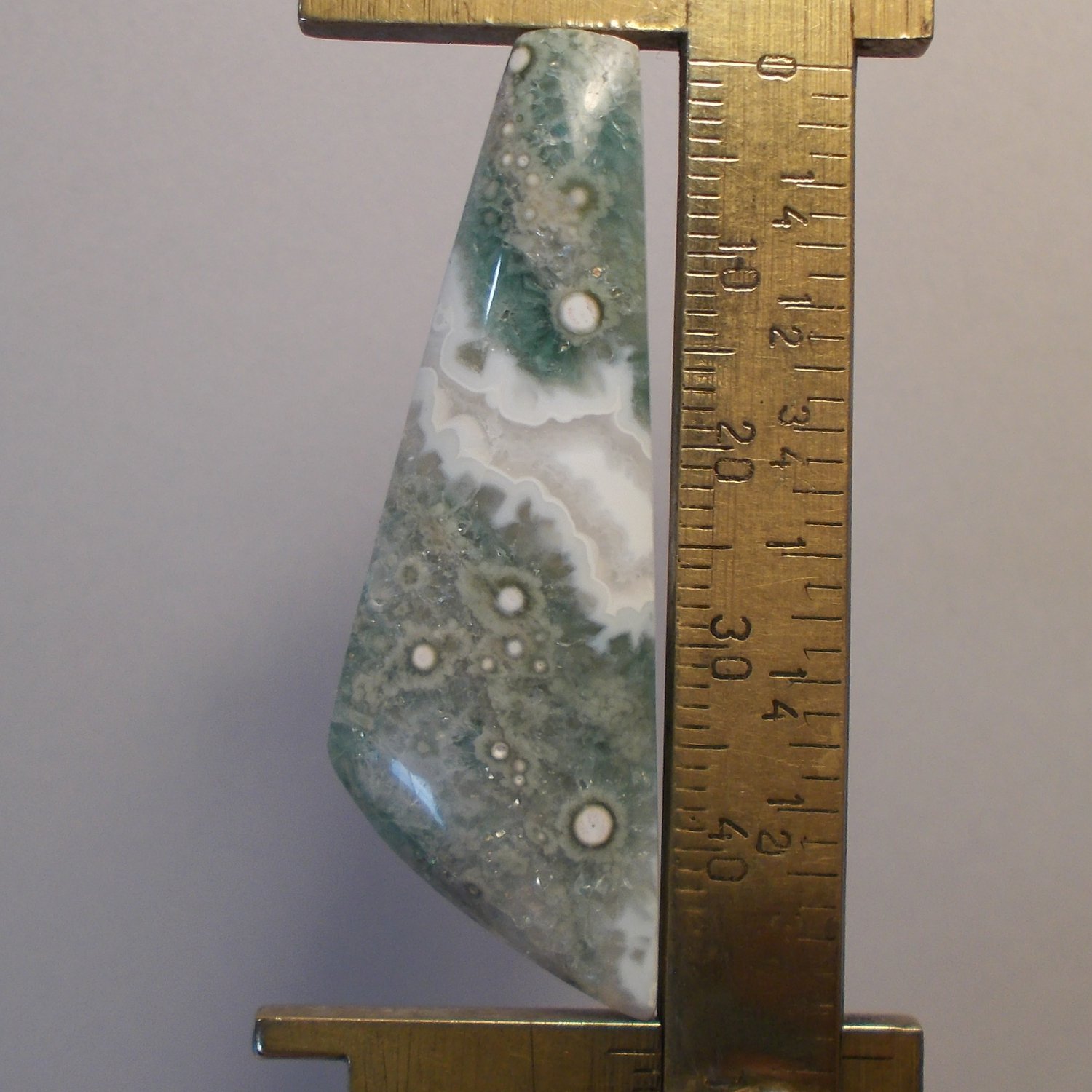 Ocean jasper cabochon, 49X16.5mm freeform