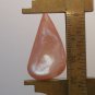 Druzy pink agate cabochon, 31X22mm freeform drop